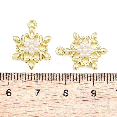 Alloy & ABS Plastic Pearl Pendants PL-CBAF039-01G-1