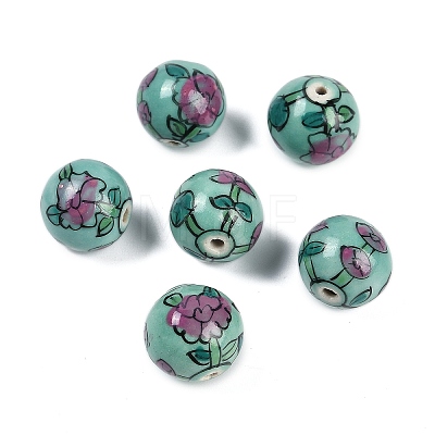 Famille Rose Porcelain Beads PORC-D023-01A-1