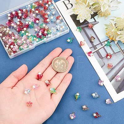 120Pcs 6 Colors Electroplate Glass Charms FIND-CA0005-92-1