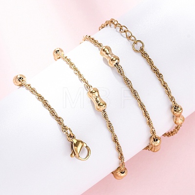 304 Stainless Steel Bone Rope Chain Necklaces NJEW-C073-02G-1