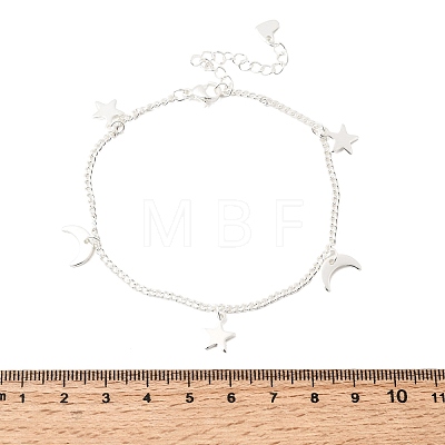 304 Stainless Steel Charm Bracelets BJEW-K305-14S-1