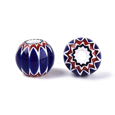 Handmade Millefiori Glass Rondelle Beads LA-UK0001-01-1