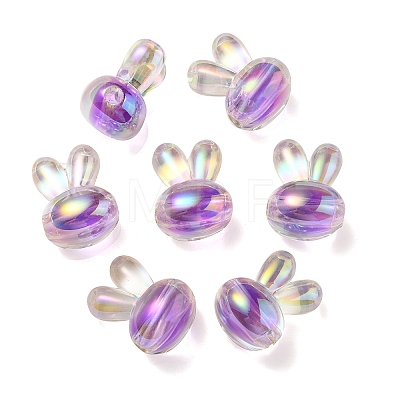 UV Plating Rainbow Iridescent Acrylic Beads X1-PACR-E001-05E-1
