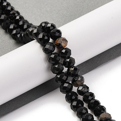 Natural Black Tourmaline Beads Strands G-K380-A06-01-1