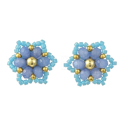 Natural Malaysia Jade Stud Earrings EJEW-MZ00742-02-1