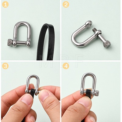 304 Stainless Steel  D-Ring Anchor Shackle Clasps STAS-E446-31P-1