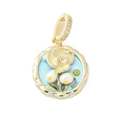 Brass Enamel Pendants KK-F886-03G-05-1