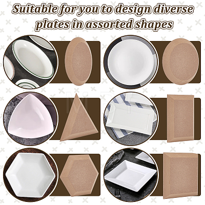 6Pcs 6 Style MDF Wood Ceramic Clay Craft Mold Set DIY-WH0430-537-1