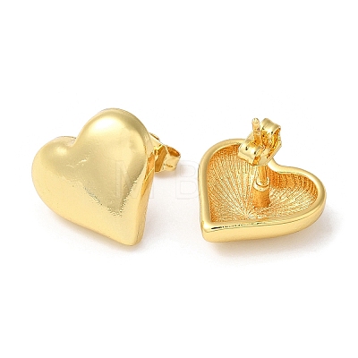 Rack Plating Brass Heart Stud Earrings EJEW-Q766-02G-1
