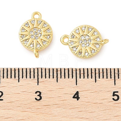 Brass Micro Pave Cubic Zirconia Connector Charms KK-U056-05G-1