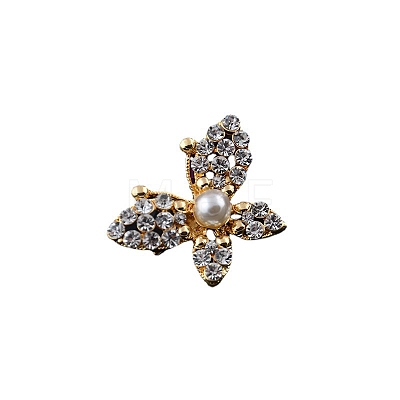 Butterfly Alloy Rhinestone Brooch PW-WGA77D9-01-1