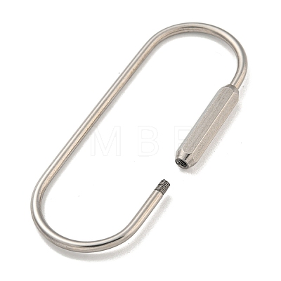 Non-Tarnish 304 Stainless Steel Screw Carabiner Lock Charms X-STAS-C092-05A-P-1