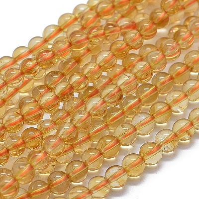 Natural Citrine Beads Stretch Wrap Bracelets BJEW-D443-01-1