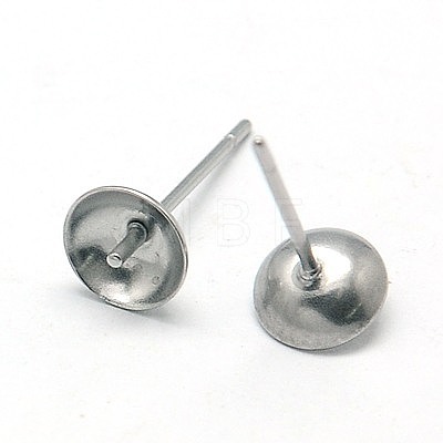 304 Stainless Steel Stud Earring Findings STAS-E024-4-1