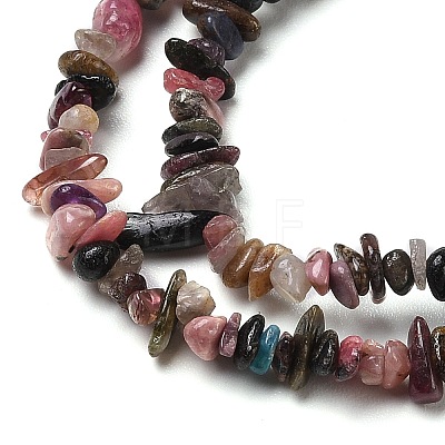 Natural Tourmaline Chip Beads Strands G-D093-A05-1