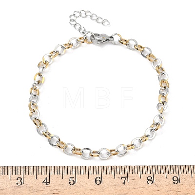 304 Stainless Steel Rolo Chain Bracelets for Women BJEW-Z152-01GP-1