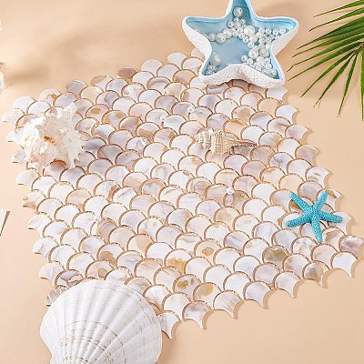 2Pcs Shell Cabochons Sheets AJEW-GO0002-11-1