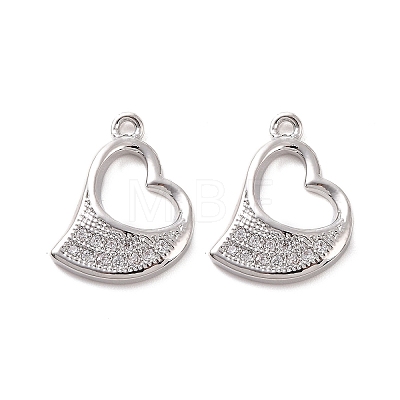 Brass Micro Pave Cubic Zirconia Charms KK-E068-VF181-1