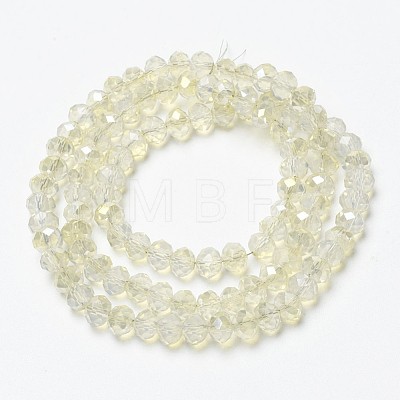 Electroplate Transparent Glass Beads Strands EGLA-A034-T6mm-H21-1