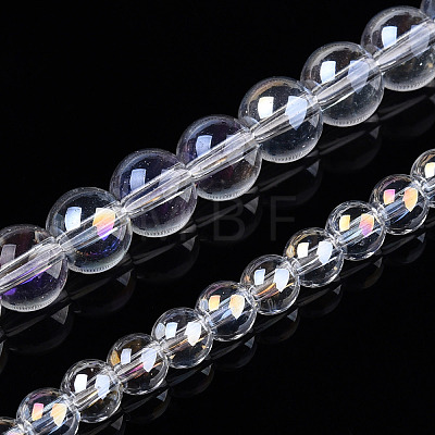 Electroplate Transparent Glass Beads Strands LS-GLAA-T032-T6mm-AB13-1