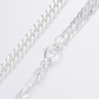 304 Stainless Steel Curb Chain Necklace NJEW-H453-05S-1