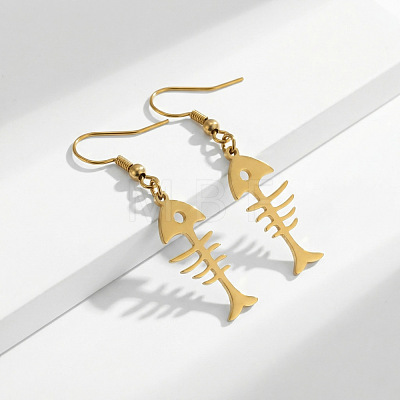 304 Stainless Steel & 201 Stainless Steel Dangle Earrings WGDF59F-01-1