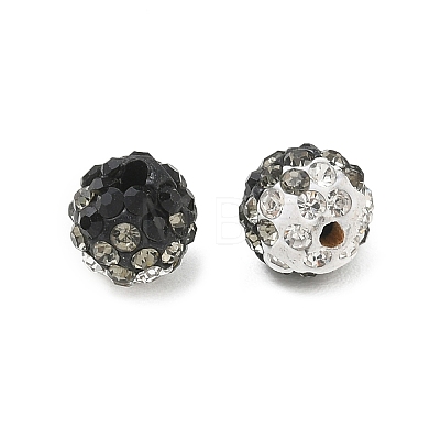 Handmade Polymer Clay Rhinestone Beads RB-CBAFAF8-01B-1