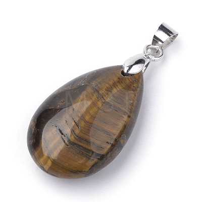 Natural Tiger Eye Pendants G-S243-07-1