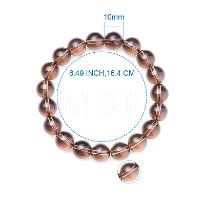 SUNNYCLUE  Natural Smoky Quartz Crystal  Round Beads Stretch Bracelets BJEW-PH0001-10mm-05-1