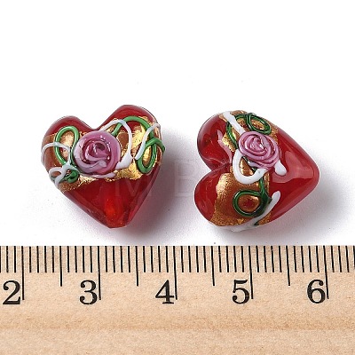 Handmade Gold Foil Glass Beads LAMP-K039-43-1