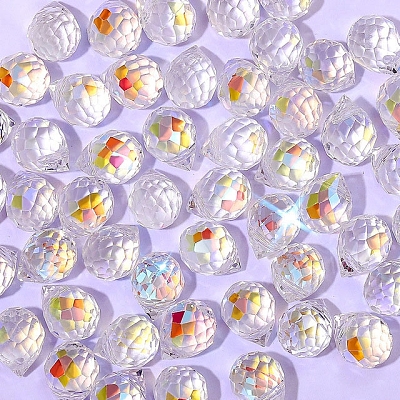 50Pcs Teardrop Transparent Glass Charms PW-WGCC72C-14-1