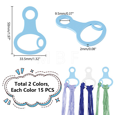   30Pcs 2 Colors Acrylic Spool Floss Bobbins FIND-PH0018-39B-1