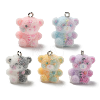 Flocking Opaque Resin Pendants RE-CBAC5B2-03P-1