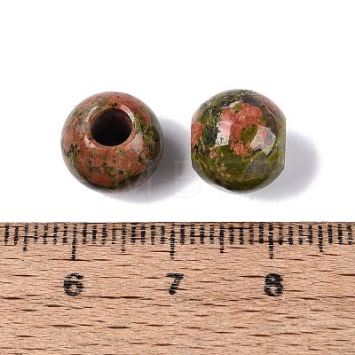 Natural Unakite European Beads G-Q607-02O-1