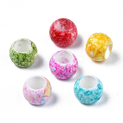 Opaque Spray Painted Acrylic Large Beads MACR-S272-65-1