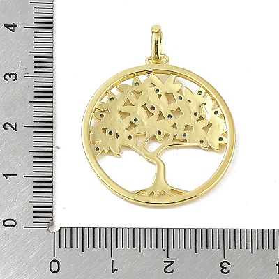 Brass Micro Pave Cubic Zirconia Pendants KK-E111-11G-1