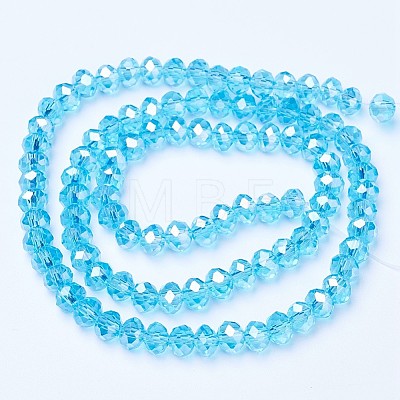 Electroplate Glass Beads Strands X-EGLA-A034-T6mm-B14-1