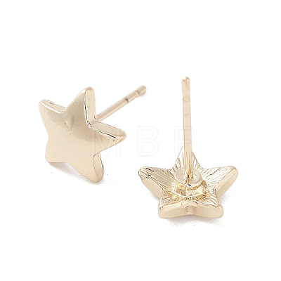 Star Alloy Studs Earrings for Women EJEW-H309-06KCG-1