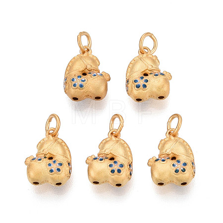 925 Sterling Silver Dodger Blue Enamel Horse Charms STER-T008-67G-1