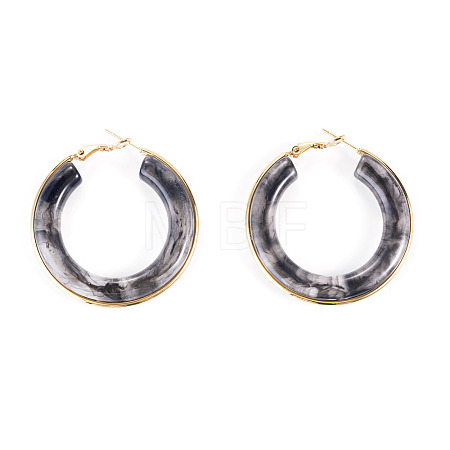 1 Pair 304 Stainless Steel Hoop Earrings EJEW-TA0001-89B-1