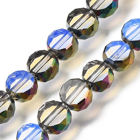 Electroplated Transparent Glass Beads Strands GL-CBA98F0-06B-05-1