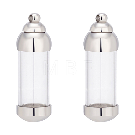 2Pcs 304 Stainless Steel Glass Bottle Pendants STAS-UN0044-69-1