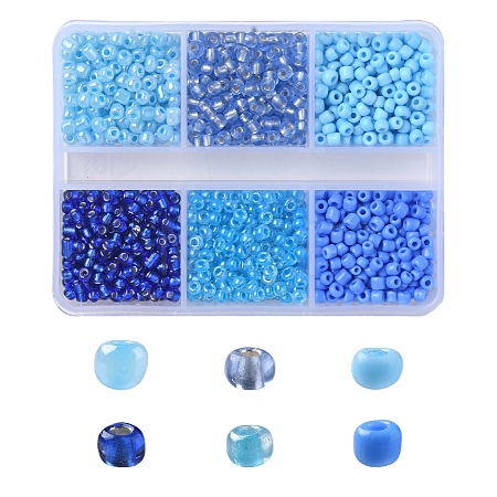 936Pcs 6 Style Glass Seed Round Beads SEED-FS0001-07-1