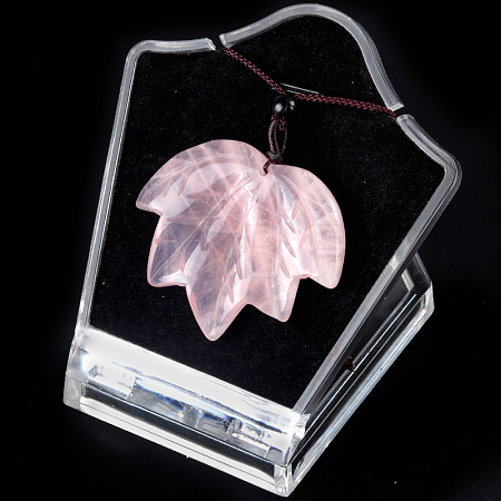 Natural Rose Quartz Pendants Necklaces PW-WG25252-01-1