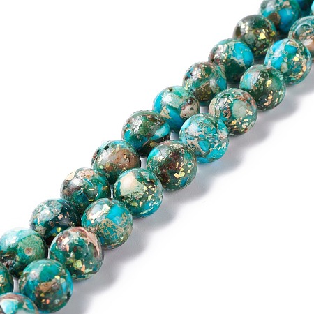 Assembled Natural Imperial Jasper & Synthetic Opal Beads Strands G-K317-A26-01-1