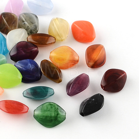 Rhombus Imitation Gemstone Acrylic Beads X-OACR-R037A-M-1