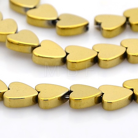 Non-magnetic Synthetic Hematite Heart Beads Strands G-M074-02-1