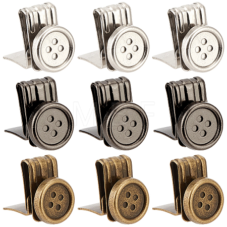 12Pcs 3 Colors Alloy Suspenders Replacement Clips No Sew Button Ends Adjustable Brace Clips For Overalls Pants Hats Garment BUTT-CY0001-35-1