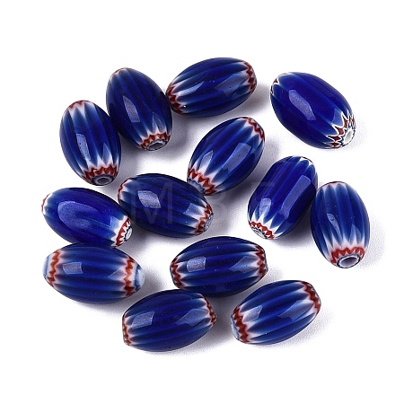 Handmade Millefiori Glass Barrel Beads LS-LA-N002-04D-1