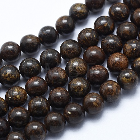 Natural Bronzite Bead Strands X-G-P370-05-8mm-1